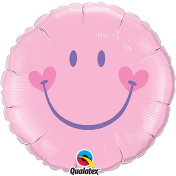 Balon folie 45 cm Smiley kiss roz, 1 bucata Balon folie 45 cm Smiley kiss roz, 1 bucata