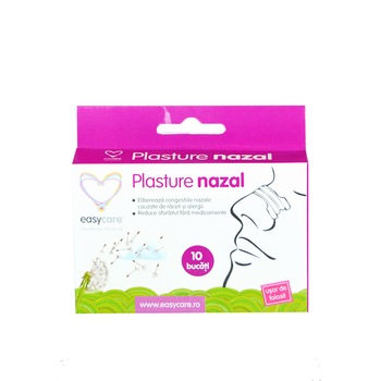 Plasture nazal antisforait EASYCARE pentru usurarea respiratiei 76 x 22mm 10 buc Plasture nazal antisforait EASYCARE pentru usurarea respiratiei 76 x 22mm 10 buc