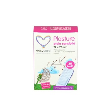 Plasture piele sensibila EASYCARE 72 x 19 mm 30 buc/cutie Plasture piele sensibila EASYCARE 72 x 19 mm 30 buc/cutie