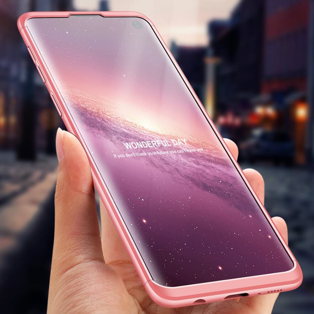 Husa pentru Samsung Galaxy S10, Protectie 360 - Spate si Laterale, GKK, Roz
