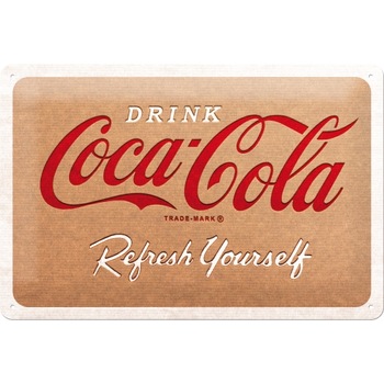 Placa decor metalica 20x30 Coca-Cola - Cardboard Logo Placa decor metalica 20x30 Coca-Cola - Cardboard Logo