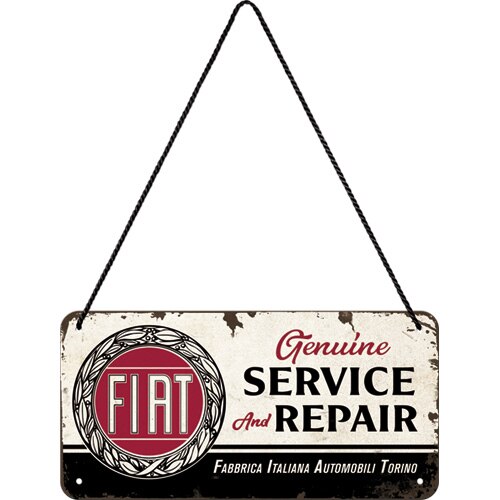 Tablou metalic cu snur Fiat - Service & Repair 10x20 cm