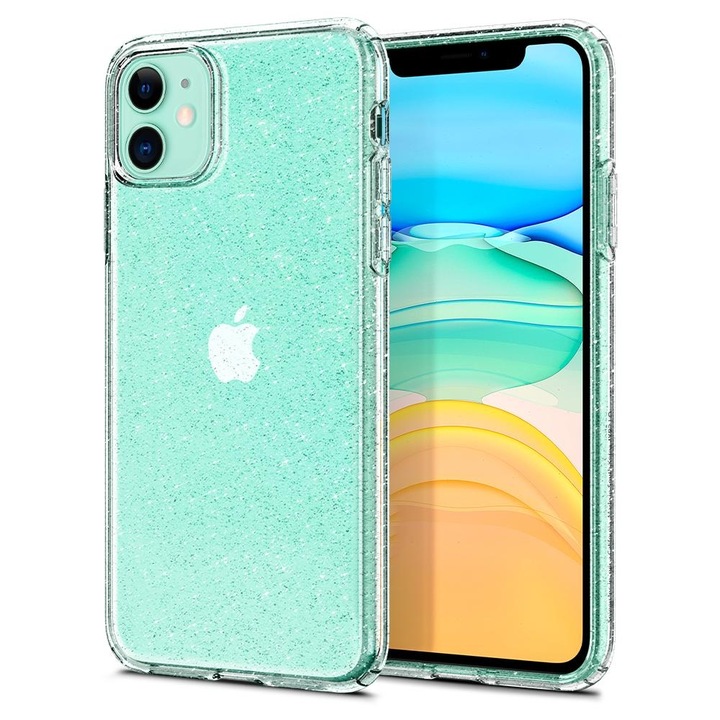 Силиконов гръб Lily Crystal Glitter за IPhone 11, Прозрачен