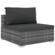 vidaXL 5-részes szürke polyrattan kerti bútorszett párnákkal 39.55 kg 46783