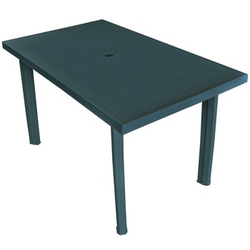 Masa de gradina, din plastic, vidaXL, 126 x 76 x 72 cm, Verde Masa de gradina, din plastic, vidaXL, 126 x 76 x 72 cm, Verde