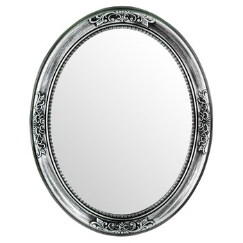 Oglinda de perete, vintage, ovala, argintie neagra, 70x56,2 cm Oglinda de perete, vintage, ovala, argintie neagra, 70x56,2 cm