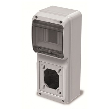 Tablou electric IP65 6L Famatel cu loc pentru priza predecupat Tablou electric IP65 6L Famatel cu loc pentru priza predecupat