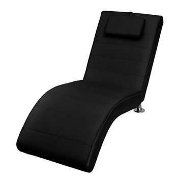 Sezlong vidaXL, Piele artificiala, Negru, 150 x 60 x 80 cm Sezlong vidaXL, Piele artificiala, Negru, 150 x 60 x 80 cm