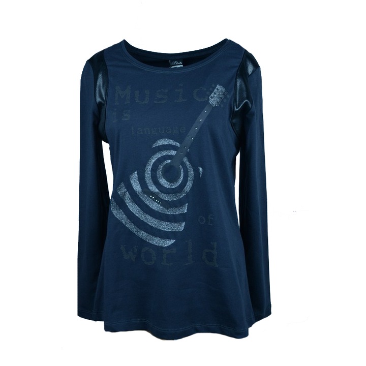 Bluza cu maneca lunga pentru fete Atut A-4475-140, Bleumarin 140 CM