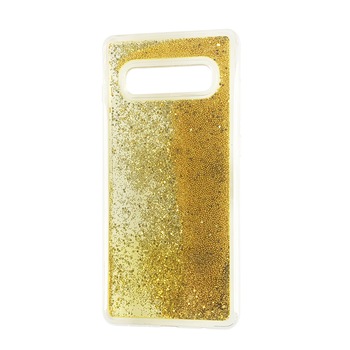 Husa Samsung S10 plus silicon lichid-sclipici Gold Husa Samsung S10 plus silicon lichid-sclipici Gold