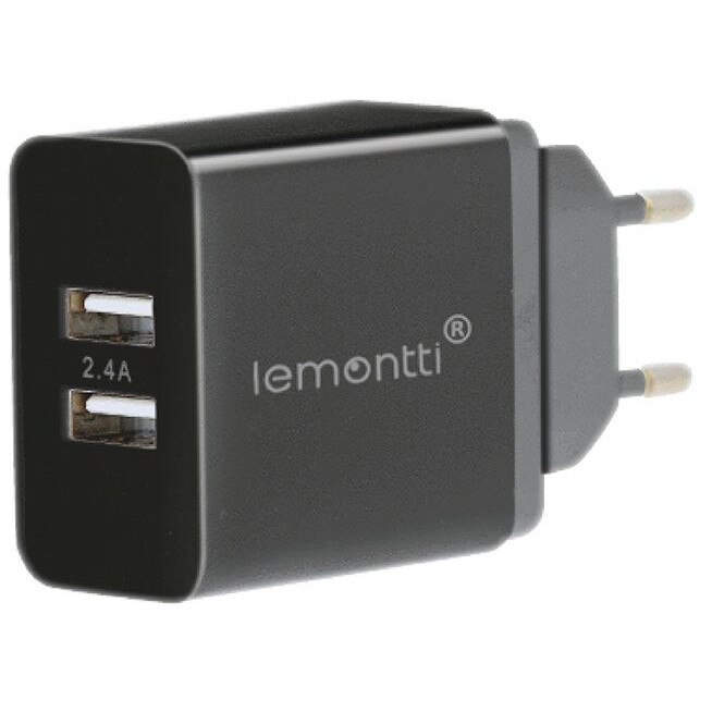 Incarcator retea Lemontti, 2 X USB, 2.4 A