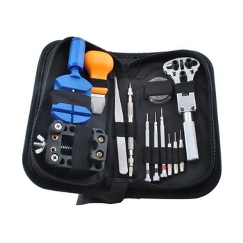 Trusa pentru reparat ceasuri, Malatec, 13 piese, surubelnite, penseta, cheie, husa Trusa pentru reparat ceasuri, Malatec, 13 piese, surubelnite, penseta, cheie, husa