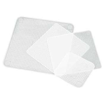 Set 4 capace flexibile din silicon, transparent, patrate Set 4 capace flexibile din silicon, transparent, patrate