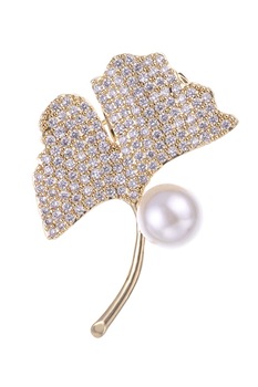 Brosa LOTUS, cristale, aliaj placat cu aur de 14 K, 25 g, Cutie cadou Brosa LOTUS, cristale, aliaj placat cu aur de 14 K, 25 g, Cutie cadou