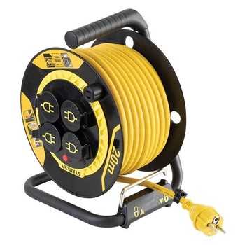 Prelungitor pe tambur Stanley IP44, lungime 20 m, H07RN-F 3G1.5, 3200W Prelungitor pe tambur Stanley IP44, lungime 20 m, H07RN-F 3G1.5, 3200W
