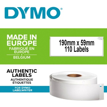 Etichete termice, DYMO LabelWriter, biblioraft 75mm, permanente, 190mmx59mm, hartie alba, 1 rola/cutie, 110 etichete/rola, 99019 Etichete termice, DYMO LabelWriter, biblioraft 75mm, permanente, 190mmx59mm, hartie alba, 1 rola/cutie, 110 etichete/rola, 99019