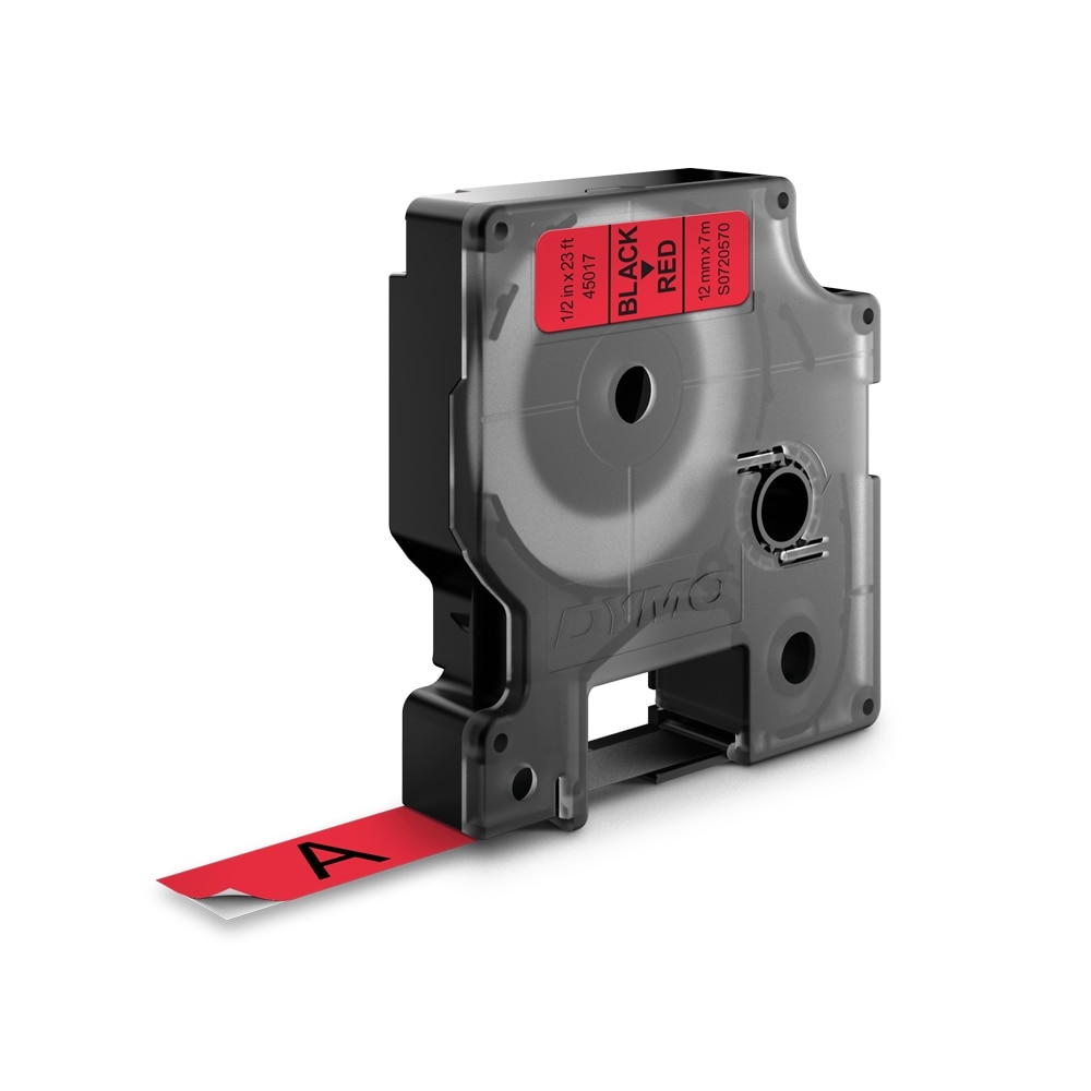 Etichete DY 45017, DYMO LabelManager D1, 12mm x 7m, negru/rosu, DY45017