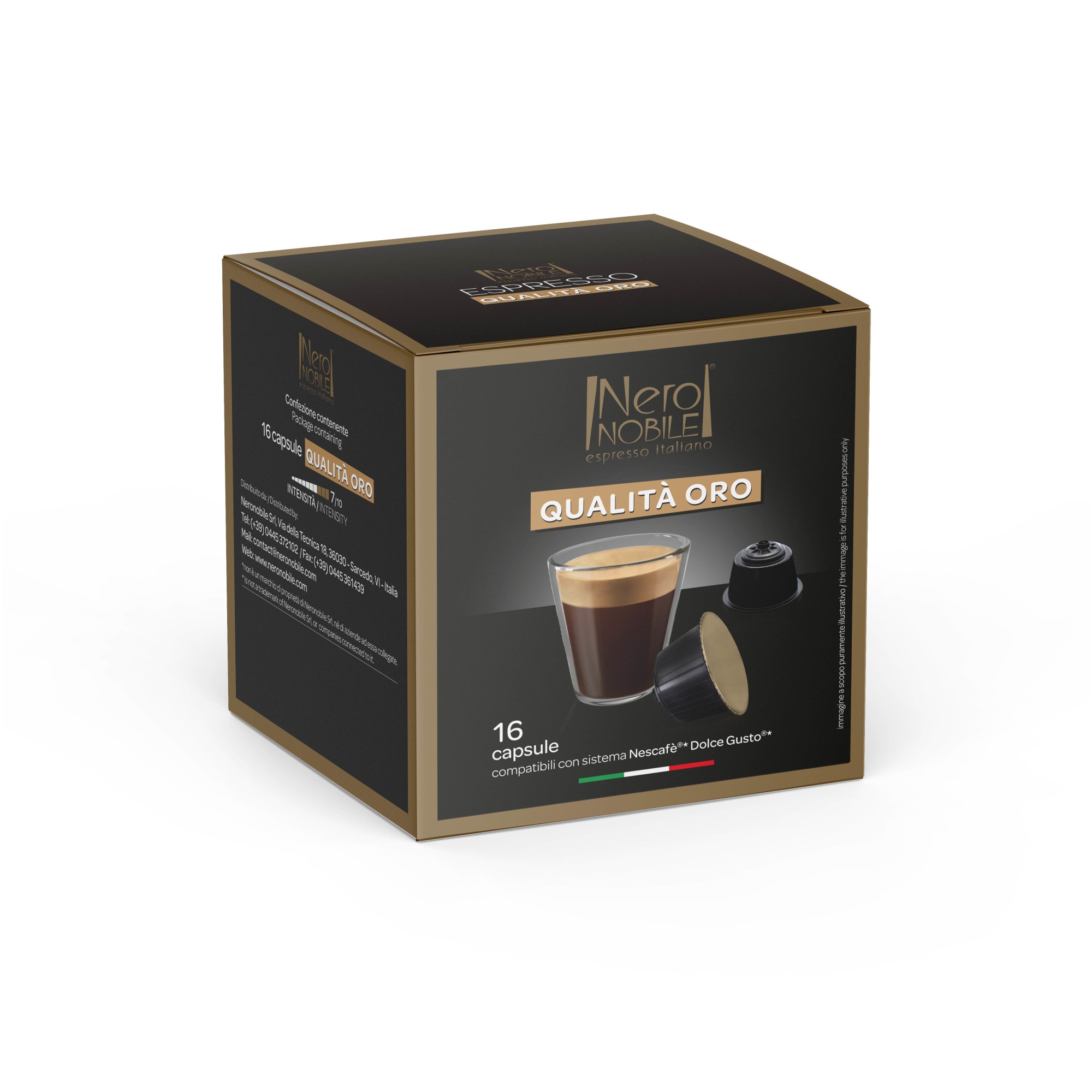 Capsule Cafea Qualita Oro, Nero Nobile, 16 Capsule Compatibile Dolce Gusto, 112 g