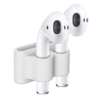 Suport Casti, Apple Airpods pentru Apple Watch 1/2/3/4/5, Silicon, Alb Suport Casti, Apple Airpods pentru Apple Watch 1/2/3/4/5, Silicon, Alb
