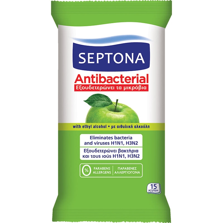 Антибактериални кърпички Septona, 15 бр