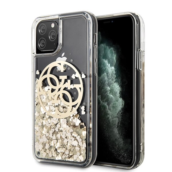 Husa iPhone 11 Pro Guess Circle Liquid Glitter Gold