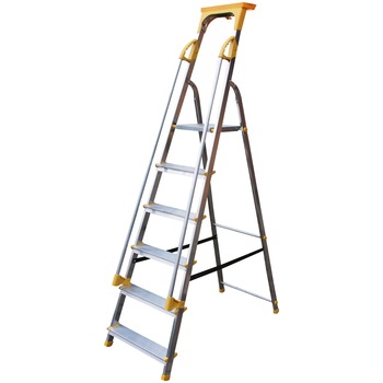 Scara din aluminiu, pliabila, 6 trepte, 150 kg, balustrade, Drabest Scara din aluminiu, pliabila, 6 trepte, 150 kg, balustrade, Drabest