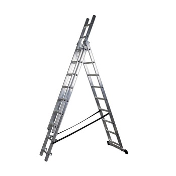 Scara pliabila din aluminiu, 3x9 trepte, 150 kg, Drabest Scara pliabila din aluminiu, 3x9 trepte, 150 kg, Drabest