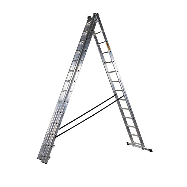 Scara pliabila din aluminiu, 3x14 trepte, 150 kg, Drabest