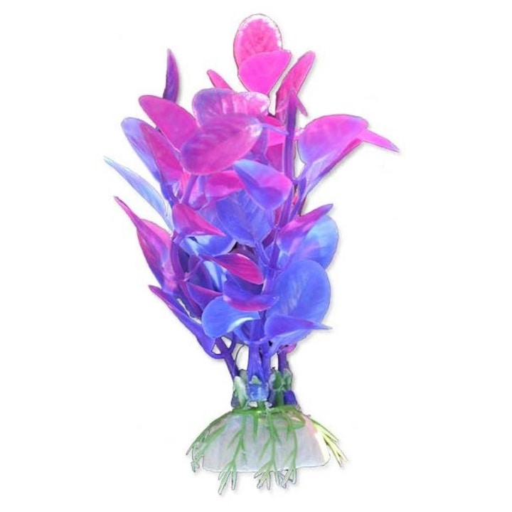 Planta artificiala Happet blister 10 cm violet/roz pentru acvariu 1B04