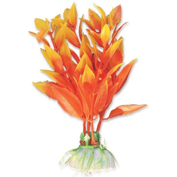 Planta artificiala Happet blister 10 cm galben/portocaliu pentru acvariu 1B05