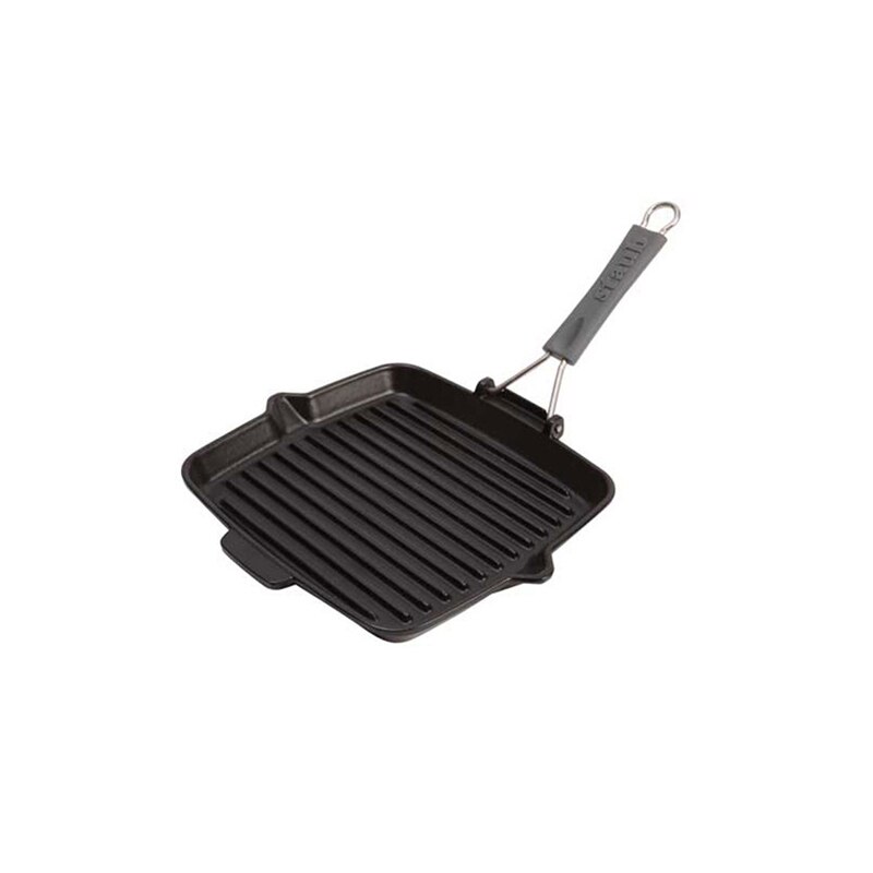 Tigaie grill patrata 24 cm, fonta, Black - Staub