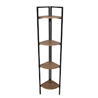 Etajera colt Lane, 4 nivele, cadru metalic, 26X40X180 cm, Sonoma