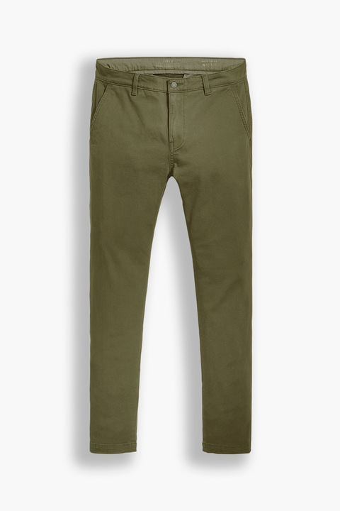 Levi's, Pantaloni chino slim fit cu croiala conica, Verde masliniu