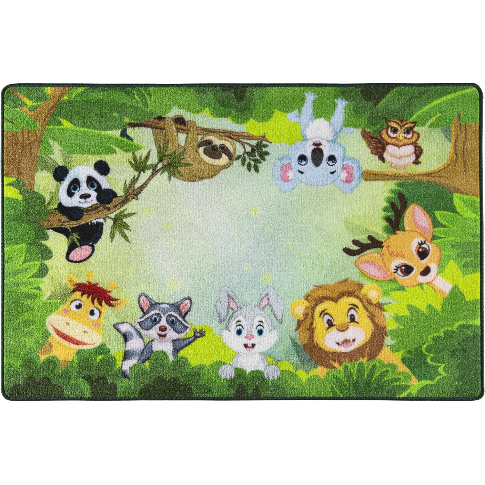 Covor Pentru Copii, Antiderapant, Habitat Green, 133x190 cm, 1275 gr/mp