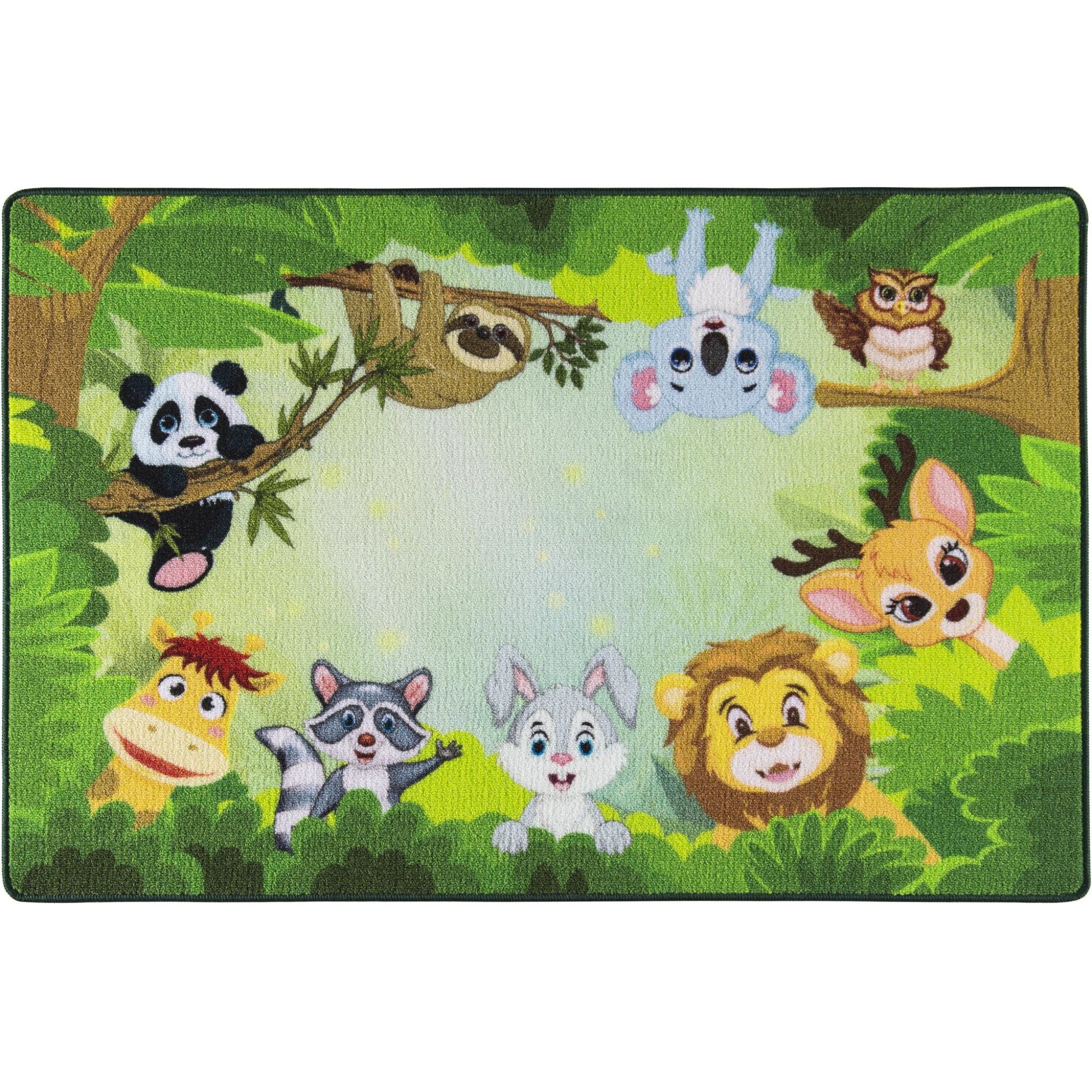 Covor Pentru Copii, Antiderapant, Habitat Green, 200x290 cm, 1275 gr/mp