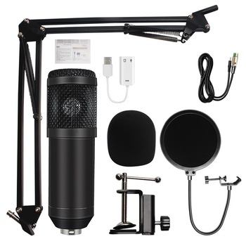 Microfon Profesional de Studio Condenser BM800 cu stand inclus pentru Inregistrare Vocala, Streaming, Gaming, Black Microfon Profesional de Studio Condenser BM800 cu stand inclus pentru Inregistrare Vocala, Streaming, Gaming, Black