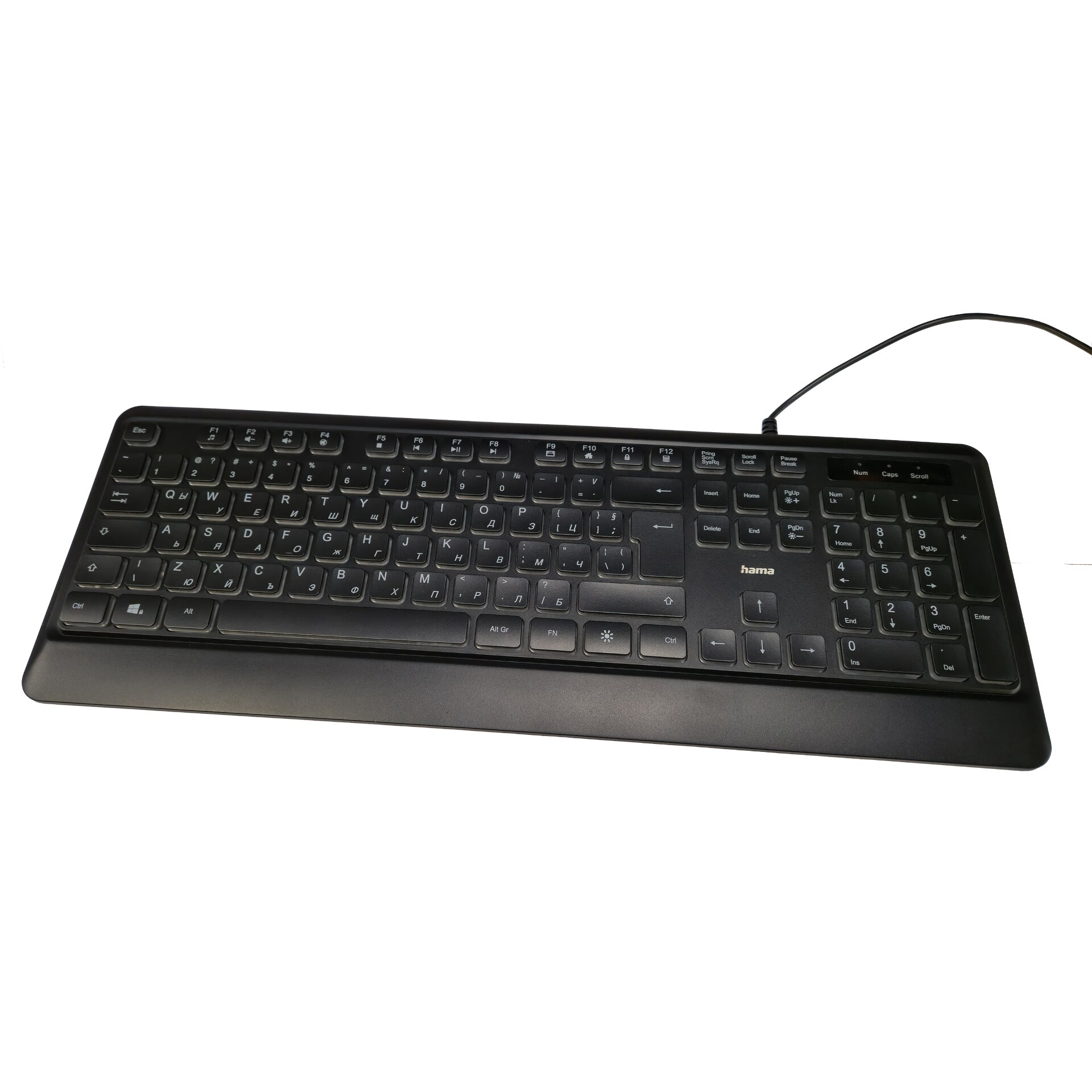 Клавиатура HAMA KC-550, подсветка, USB, с кабел, черен - eMAG.bg