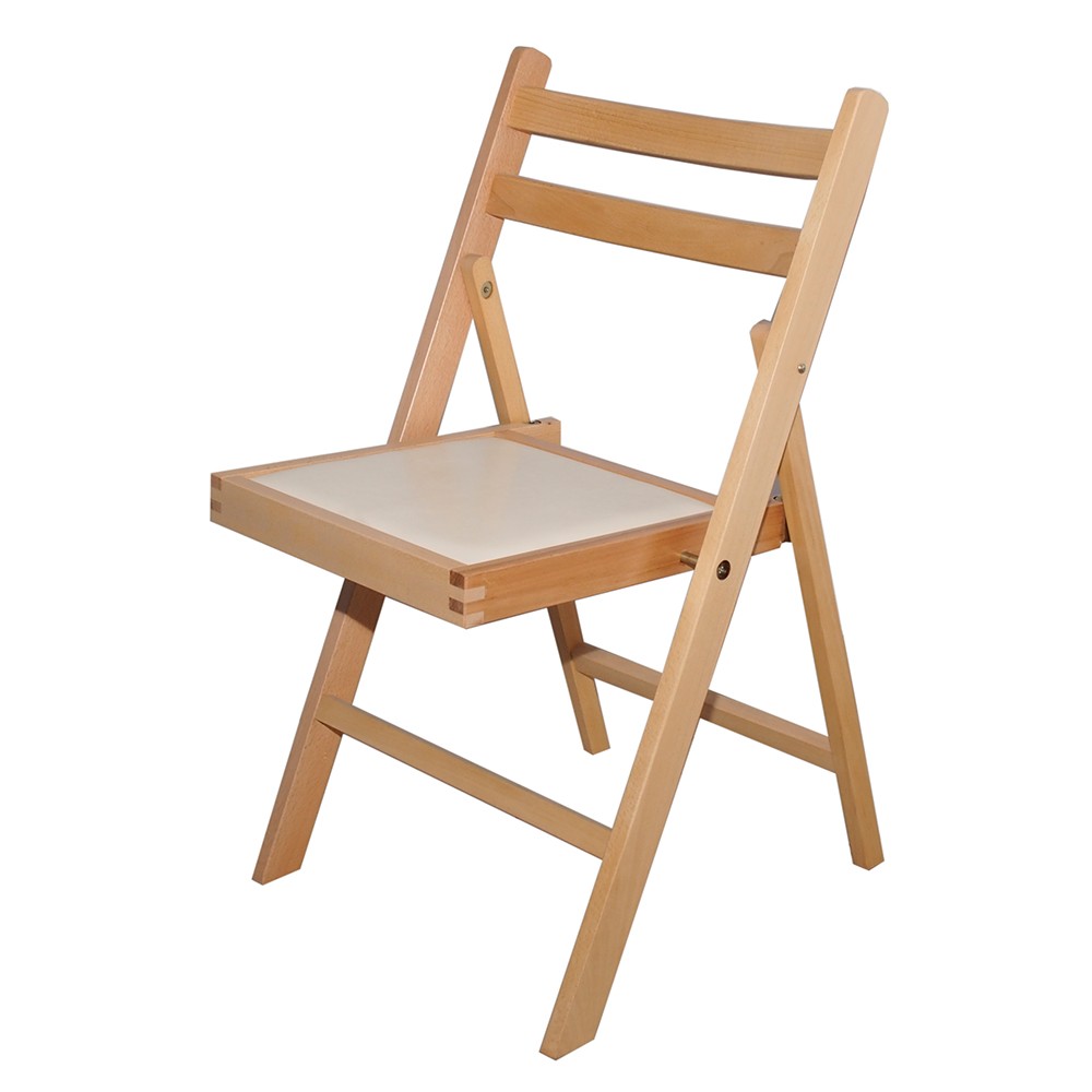 Scaun bucatarie pliant, piele ecologica, cadru de lemn