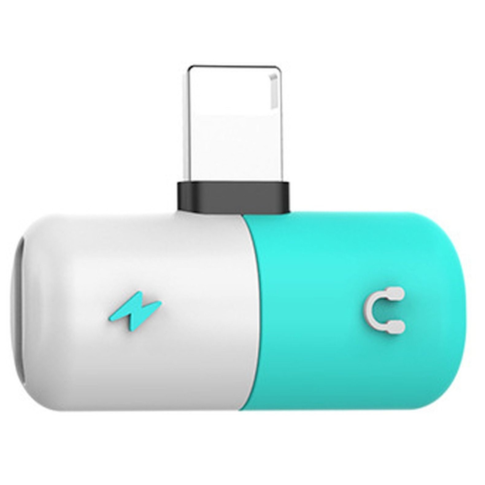 Adaptor splitter lightning Logic, Albastru/Alb