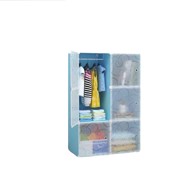 Dulap modular din plastic cu schelet metalic, D3208, culoare Albastru