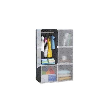 Dulap modular din plastic cu schelet metalic, D3207, culoare Negru Dulap modular din plastic cu schelet metalic, D3207, culoare Negru