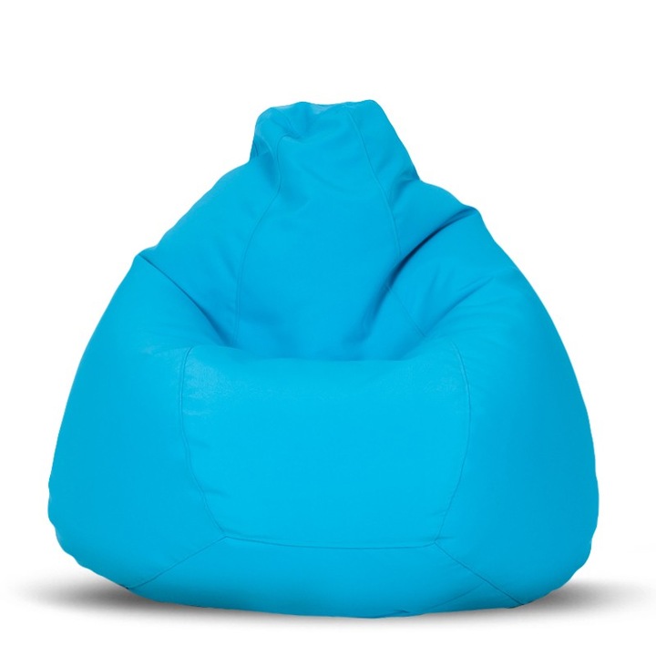 Topcho babzsákfotel nagy körte, bevont szövet, szövet, világoskék, kivehető tasak töltött polisztirol gyöngyökkel