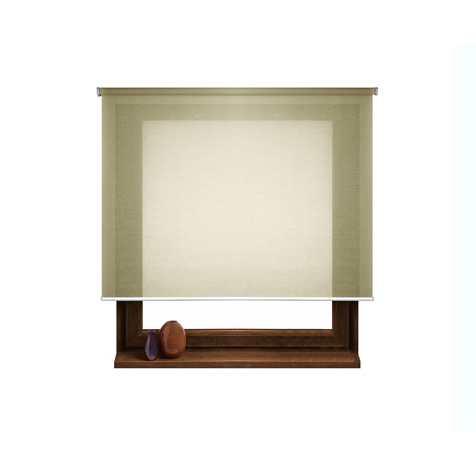 Rolete textile Top Design NS-3, Rulou semi-transparent, culoare Maro deschis, dimensiuni panza 98 cm x 160 cm