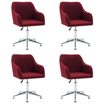 Set 4 scaune bucatarie, vidaXL,Textil/otel, 55 x 53 x (78-92) cm, Grena Set 4 scaune bucatarie, vidaXL,Textil/otel, 55 x 53 x (78-92) cm, Grena