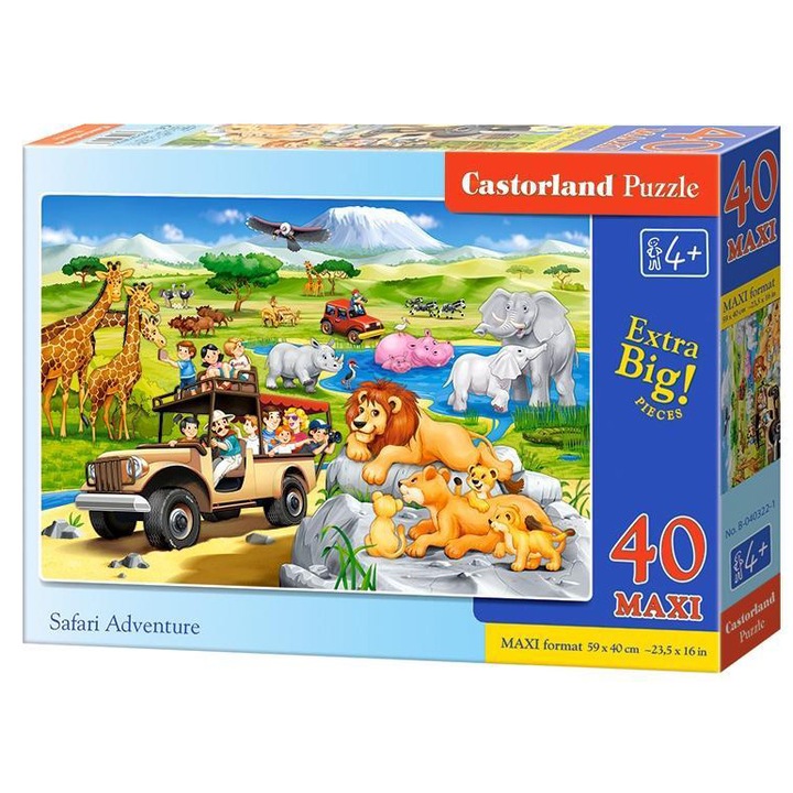 Puzzle Maxi Castorland, Aventura Safari, 40 piese