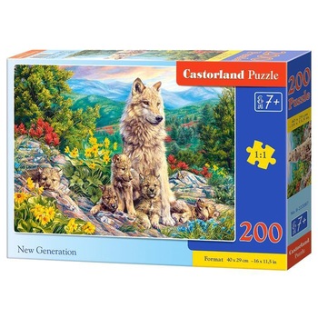 Puzzle Castorland, Lupi, 200 piese Puzzle Castorland, Lupi, 200 piese