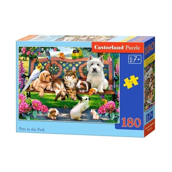 Puzzle Castorland, Animalute in Parc, 180 piese