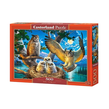 Puzzle Castorland, Familie de Bufnite, 500 piese Puzzle Castorland, Familie de Bufnite, 500 piese