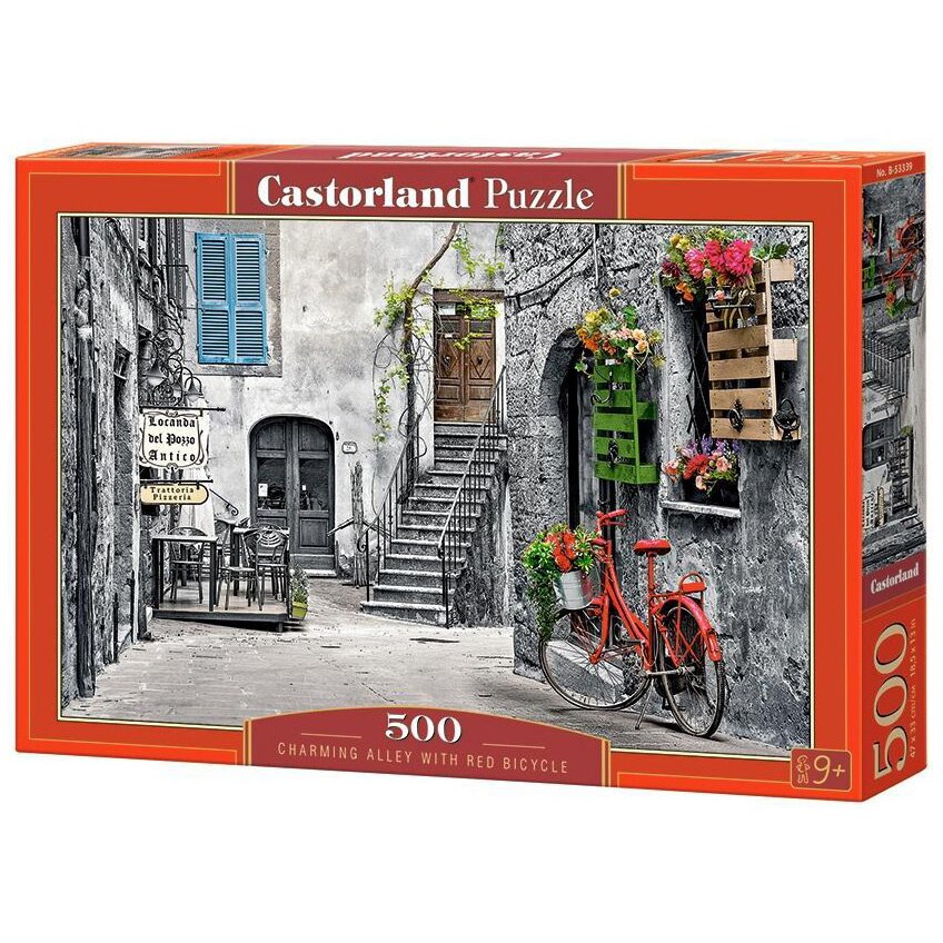 Puzzle Castorland, Aleea cu Bicicleta Rosie, 500 piese