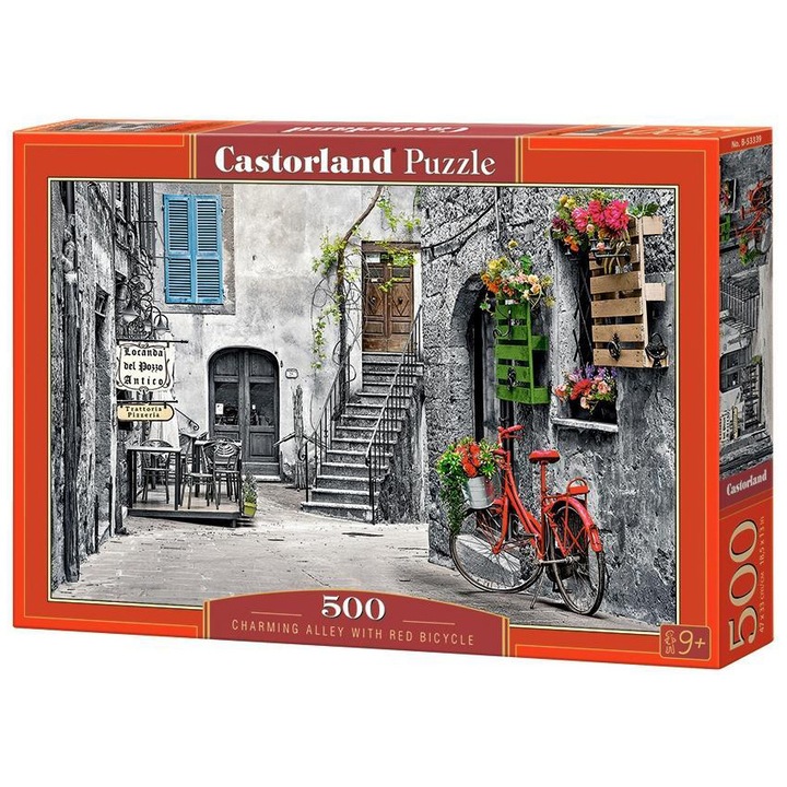 Puzzle Castorland, Aleea cu Bicicleta Rosie, 500 piese